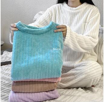 29.9元包邮！笑红颜 睡衣女秋冬季法兰绒