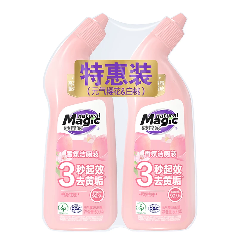 妙管家樱花白桃香氛洁厕液500g*2瓶