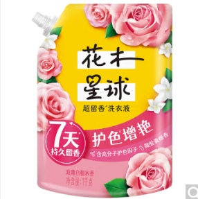 19.9元包邮！花木星球超留香洗衣液1KG++赠3.2kg袋装金纺