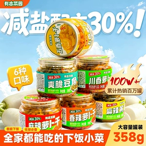 有亩菜园香辣萝卜干可口下饭菜酸豆角罐装酱菜麻辣黄瓜大罐装咸菜