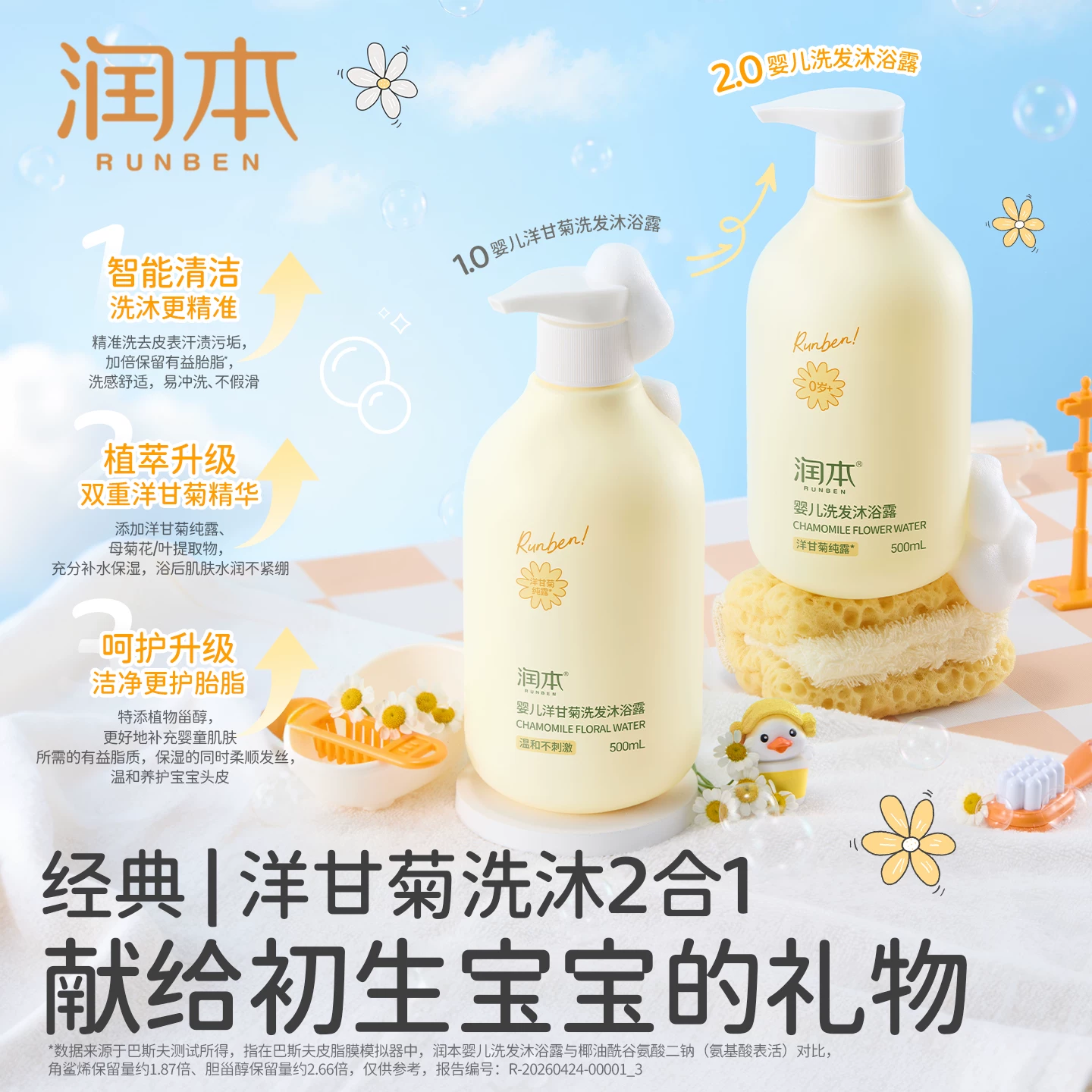 润本婴儿洗发沐浴露500ml
