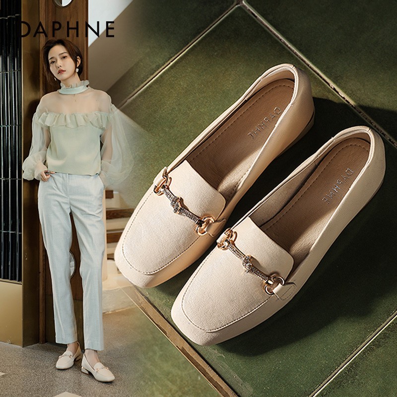 【JD旗舰店】 达芙妮（DAPHNE） 乐福鞋女春秋季