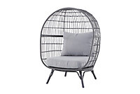 GoodHome Apolima Rattan effect Steel grey 座椅
