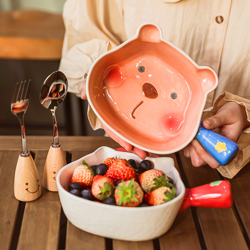 【古风雅韵】立体浮雕手柄碗600ml