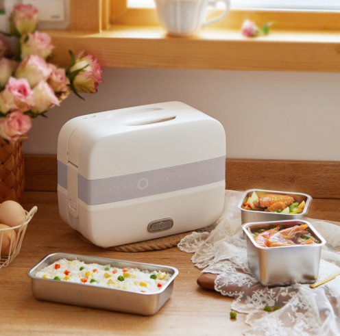 59元包邮！小熊 可插电蒸煮保温电热饭盒