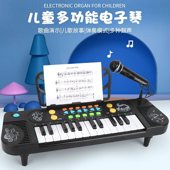 35元包邮！萌小鹰儿童话筒电子琴（25键+话筒+赠乐谱）