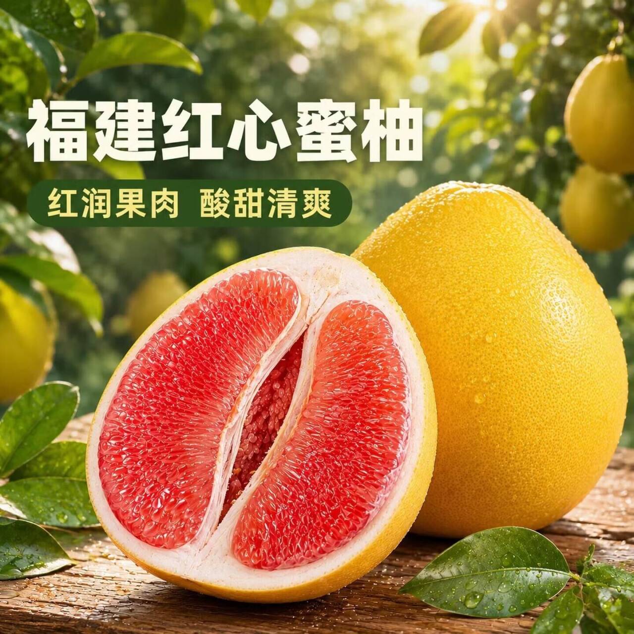当季福建老树红心蜜柚4-5斤仅需7.69元