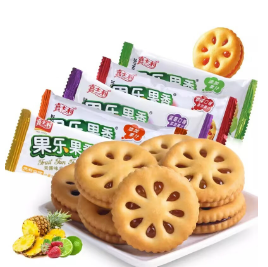 16.9元包邮！嘉士利 果乐果香果酱夹心饼干 共40包 750g
