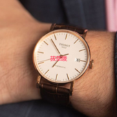 Tissot天梭Everytime魅时系列男款皮革表带手表