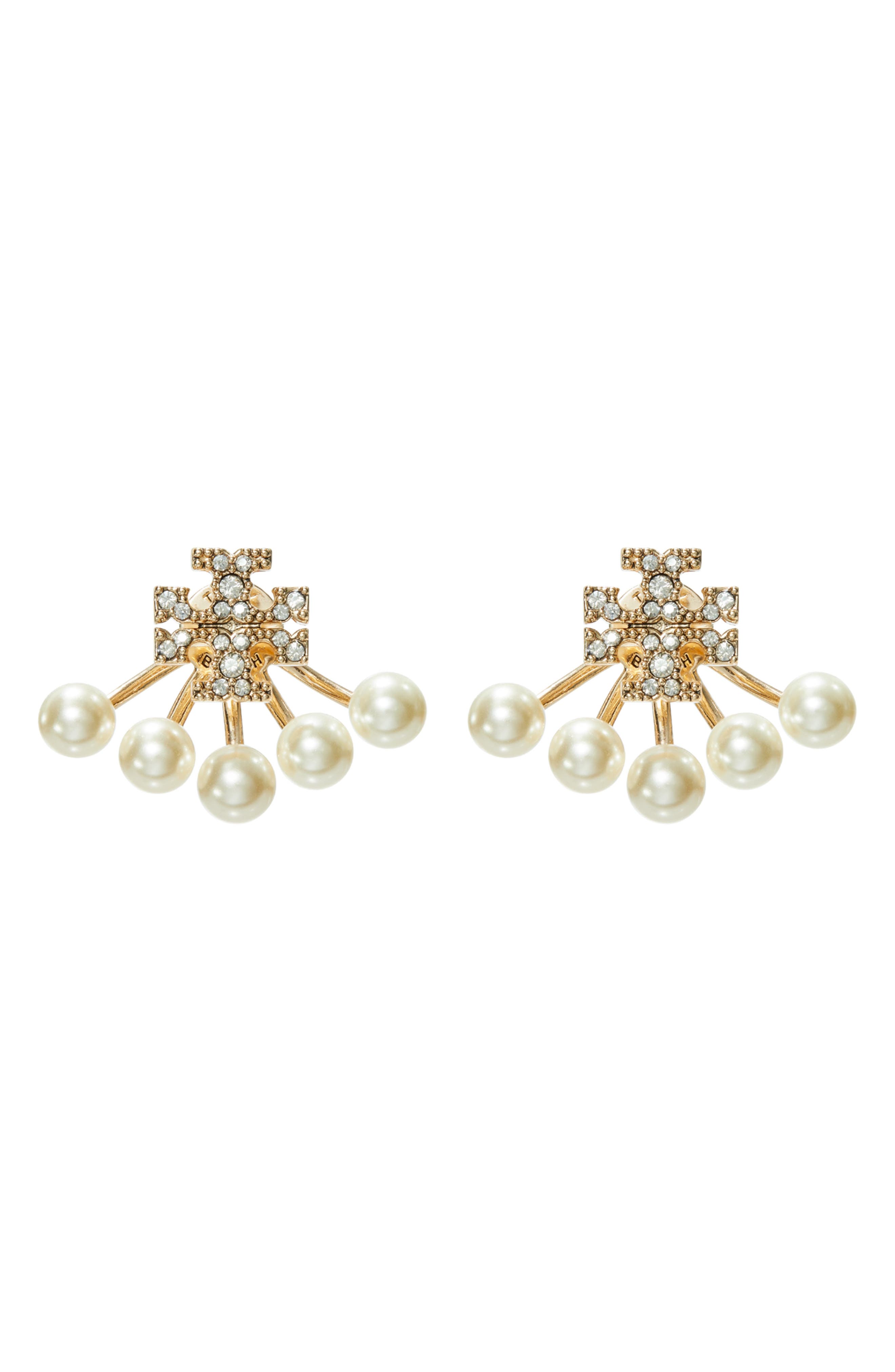 Tory Burch Kira Faux Pearl Front/Back Earrings