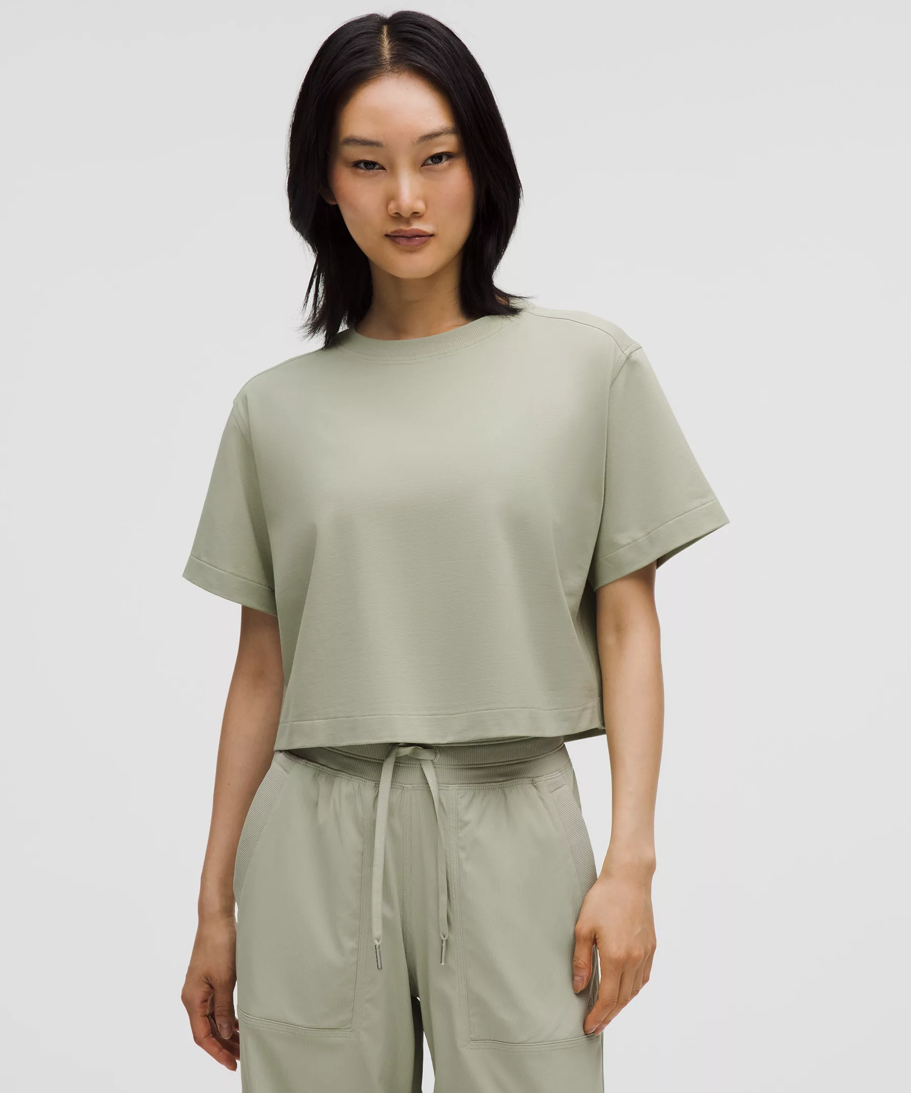 Lululemon All Yours Organic Cotton女士T恤 Fog Green S