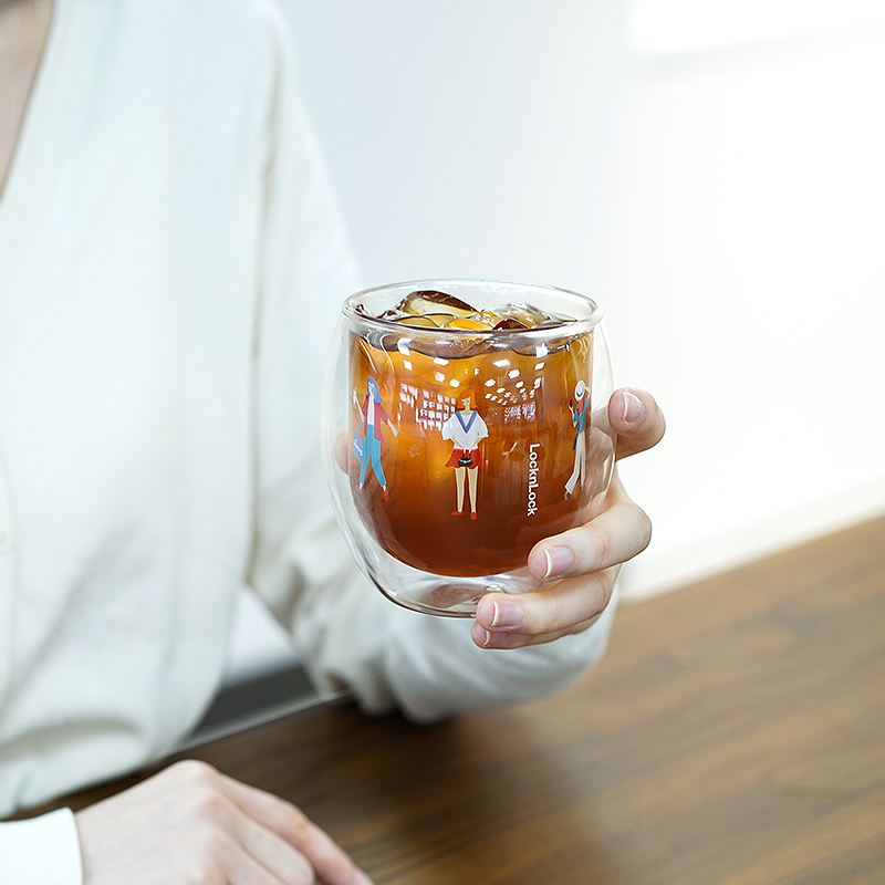 乐扣乐扣城市生活玻璃杯双层家用