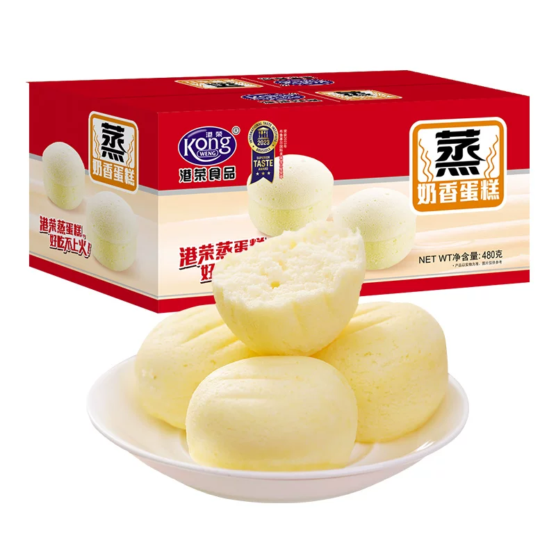 港荣蒸蛋糕多口味面包整箱早餐健康零食推荐