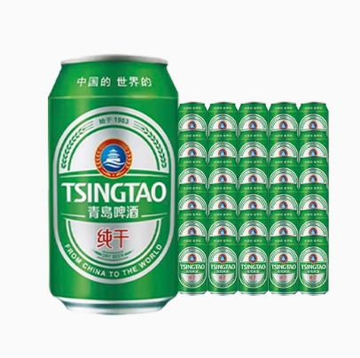 38.1元！青岛啤酒纯干330ml*6听*5组（需凑单）