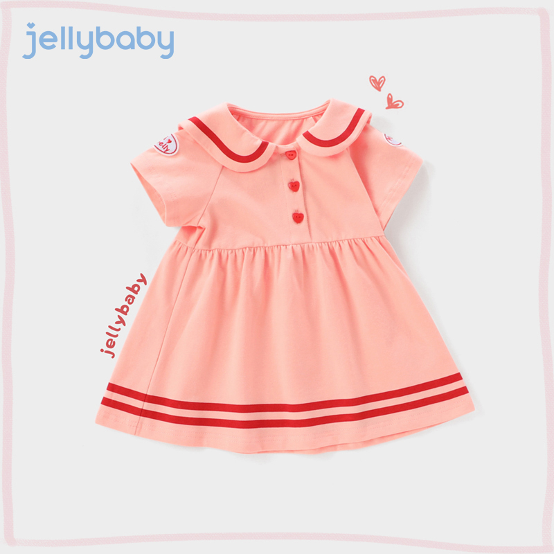 【jellybaby】女童夏装甜美海军风连衣裙