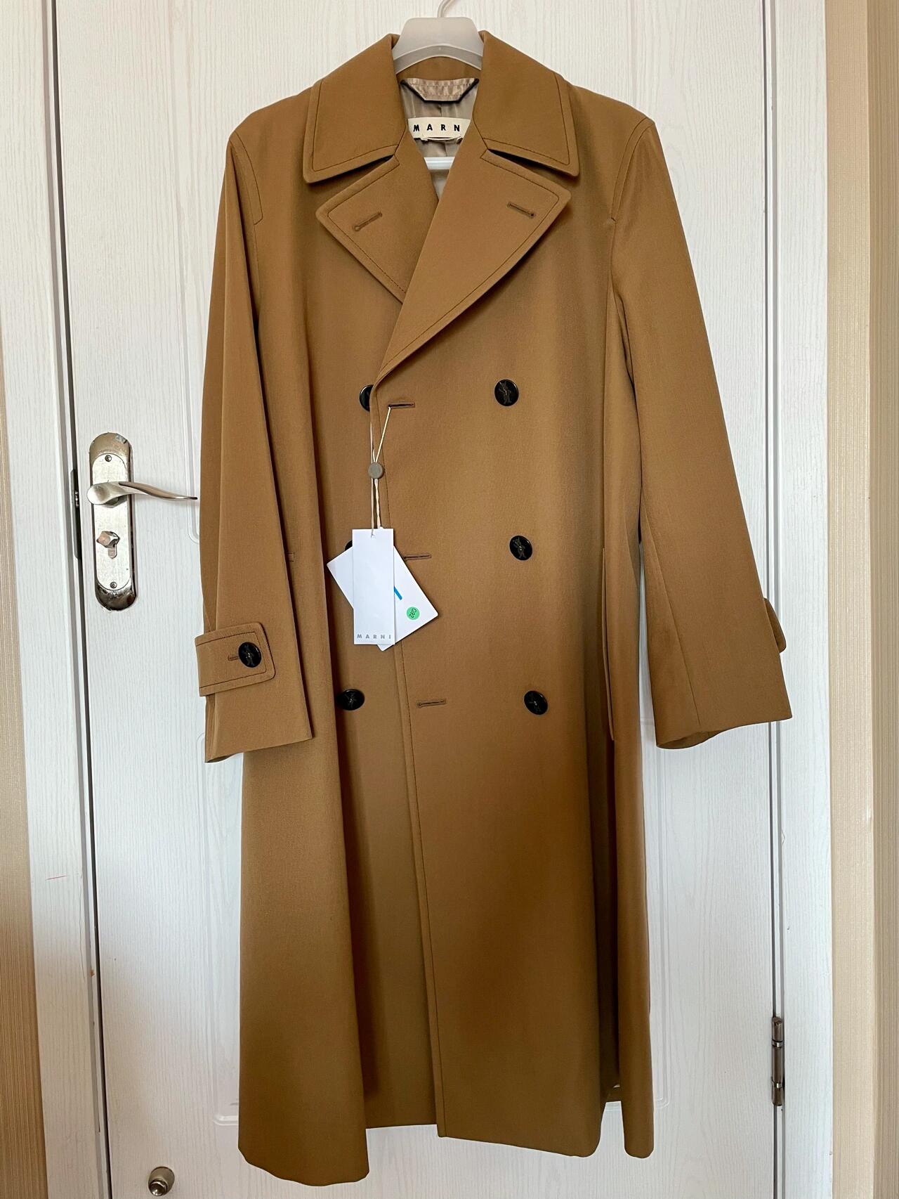 Marni Camel Wool Coat Unboxing Layout