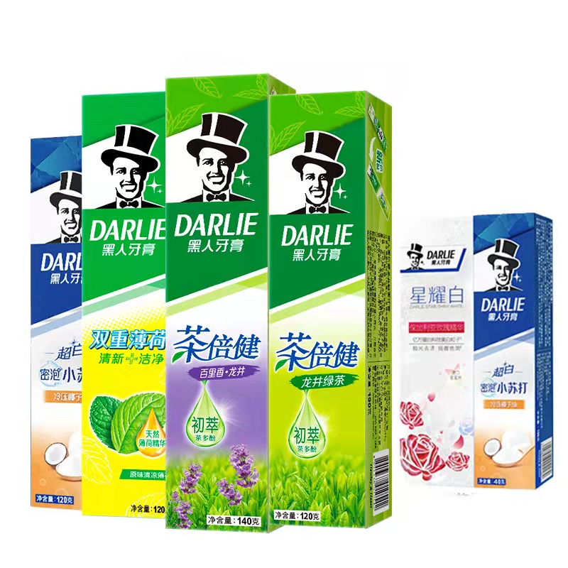 【6件套】黑人茶倍健牙膏绿茶白桃苏打男女