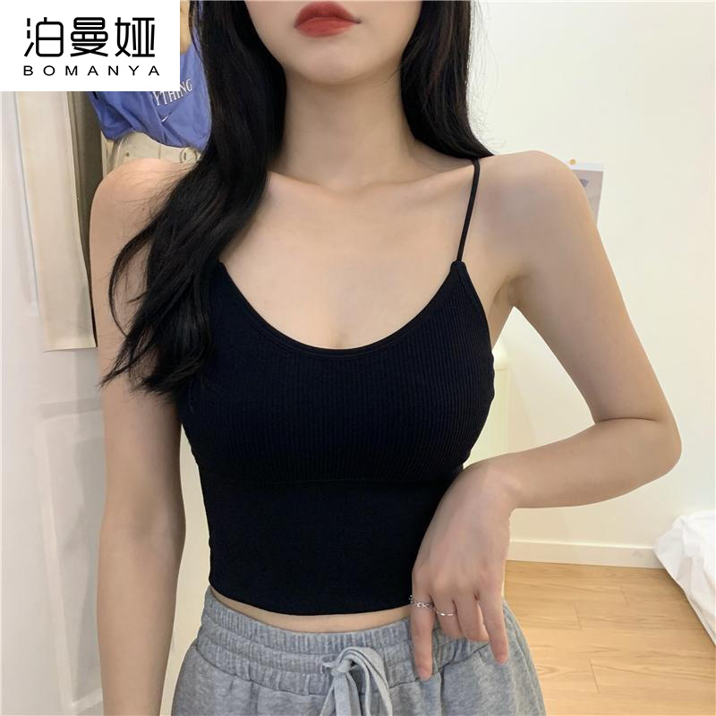 【JD旗舰店】 泊曼娅 性感美背女纯色吊带背心女士内衣