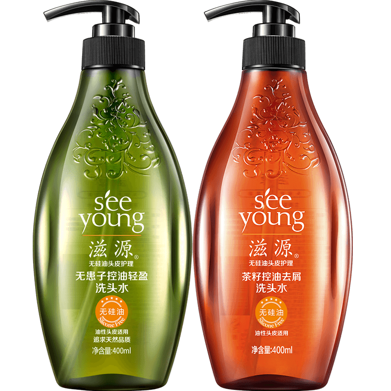 滋源无硅油无患子+茶籽洗发水组合400ml*2