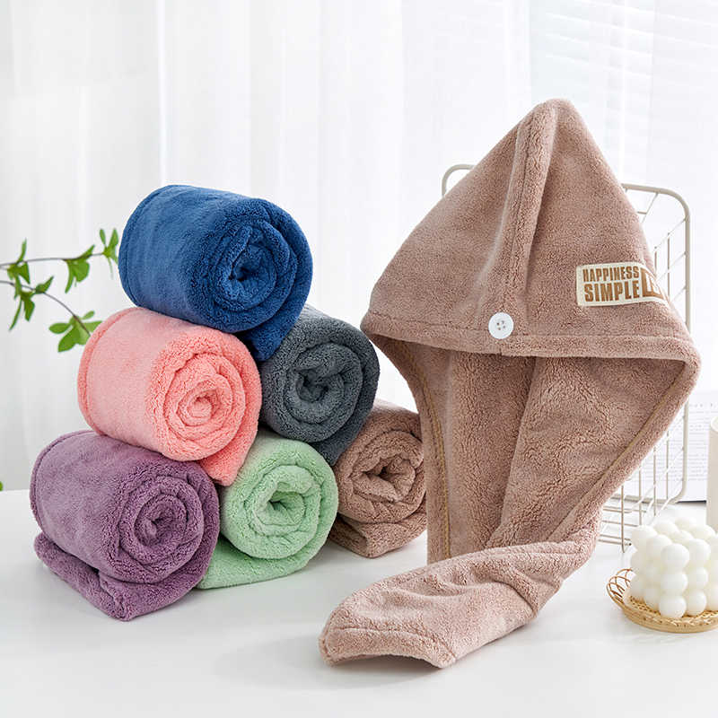 【品质单】双层吸水珊瑚绒包头巾干发帽浴帽