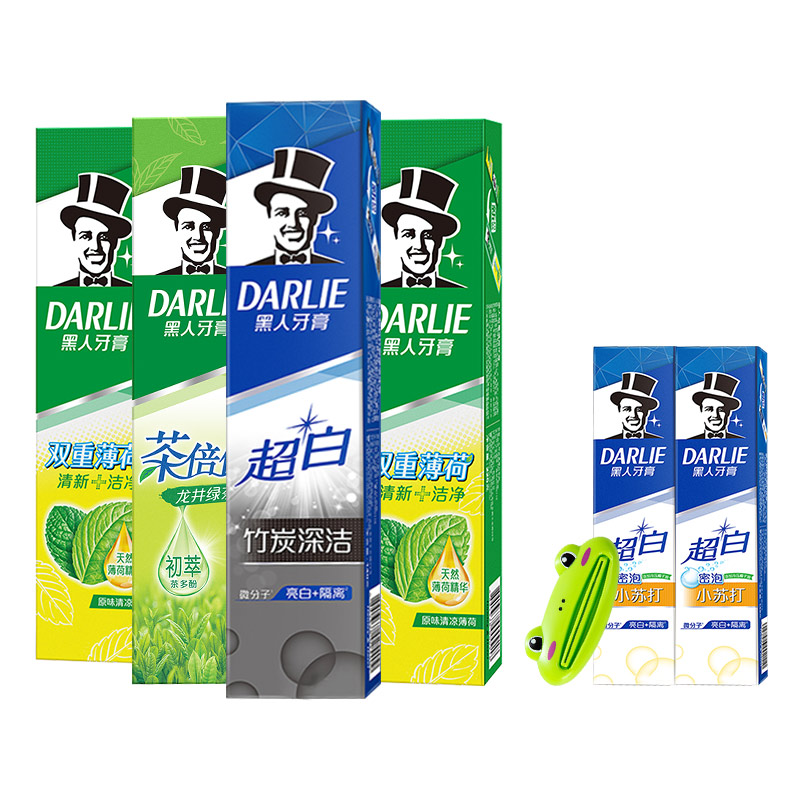 黑人家庭装美白去黄牙膏4支