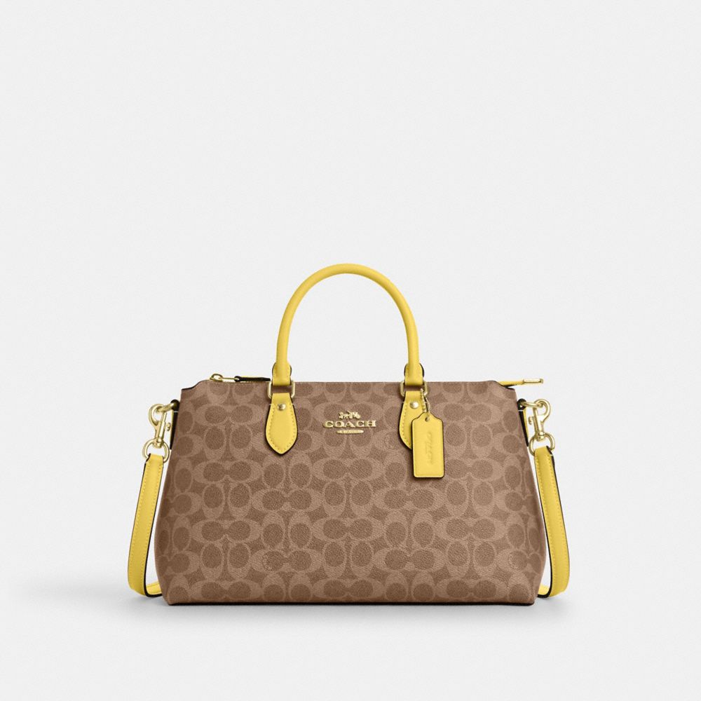 coach georgia satchel bag in signature canvas CW422-IMY4C