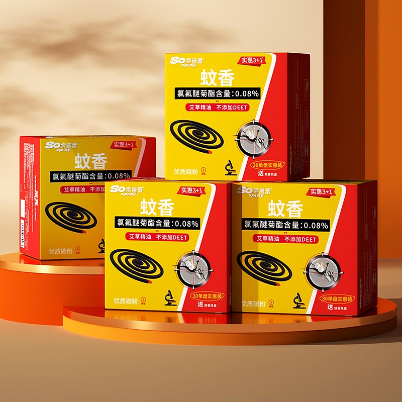 索普蕾艾草家用蚊香30圈*4盒