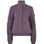 淡紫色徽标弹力平纹布运动夹克