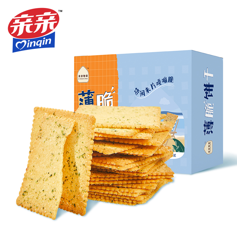 拍两件亲亲薄脆饼干308g*2盒
