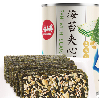 2.9元包邮！零趣 拼小美芝麻夹心海苔脆42g