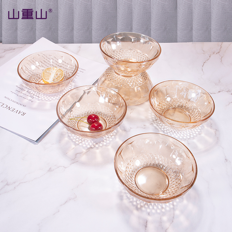 【山重山】玻璃水果沙拉碗5寸*6件套