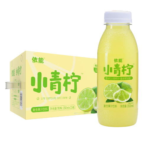 45.9元包邮！依能 含NFC小青柠汁果汁饮料 350ml*15瓶