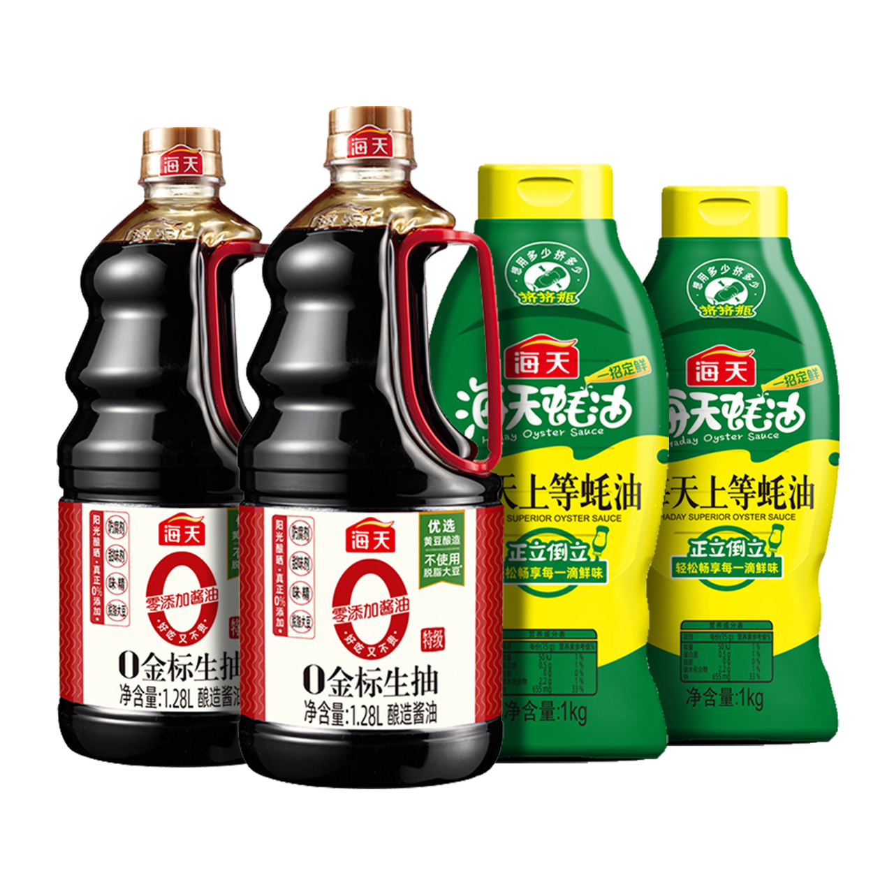 海天0金标生抽1.28L*6瓶+上等蚝油1kg*6瓶
