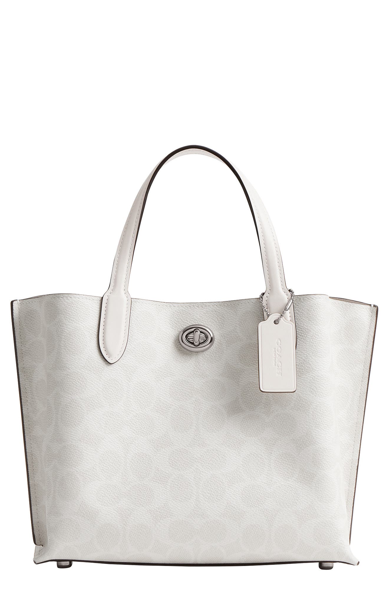 COACH Willow Signature Coated蔻驰托特包 White Chalk