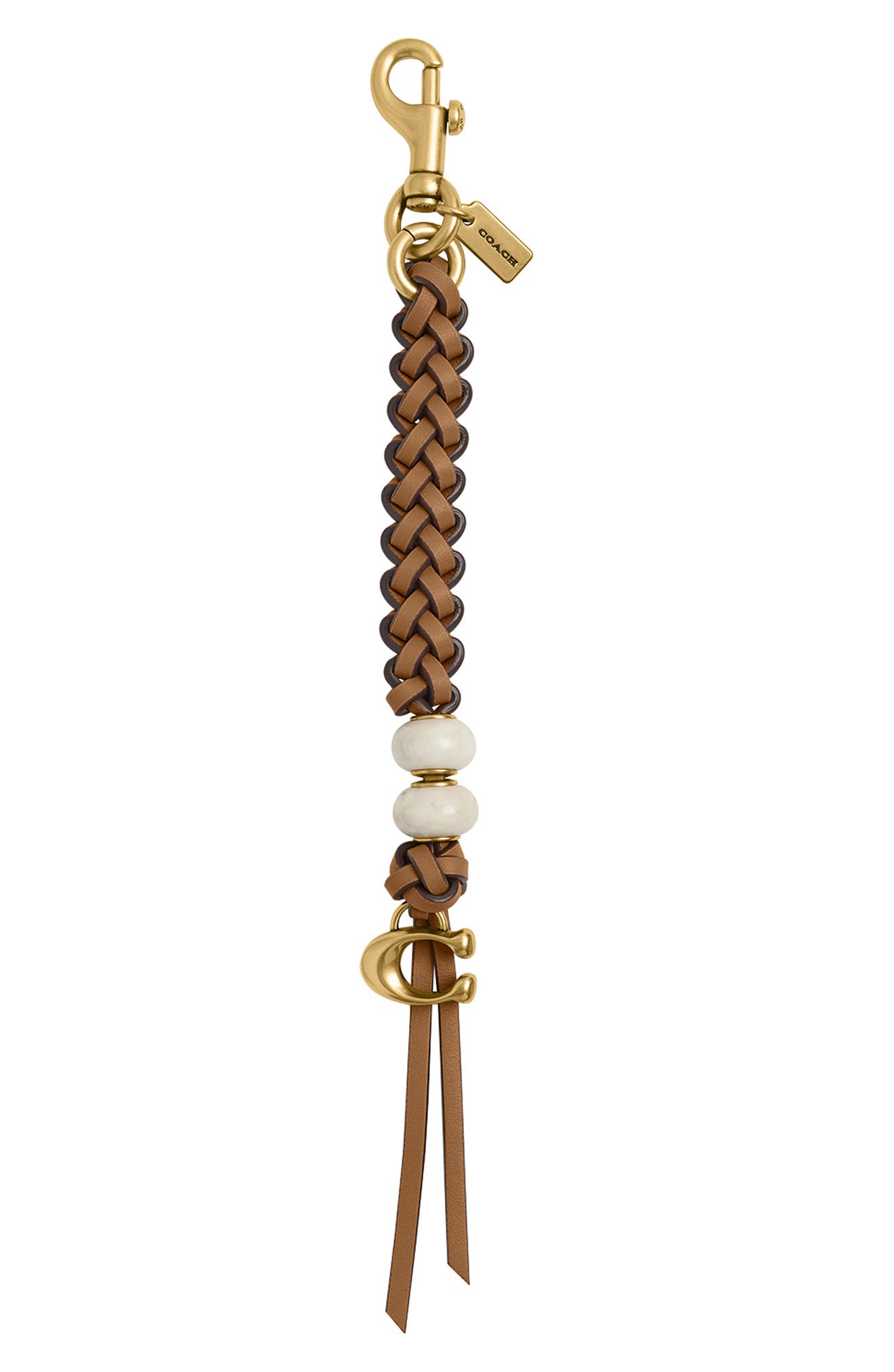 COACH Heritage Beaded Leather Bag Charm