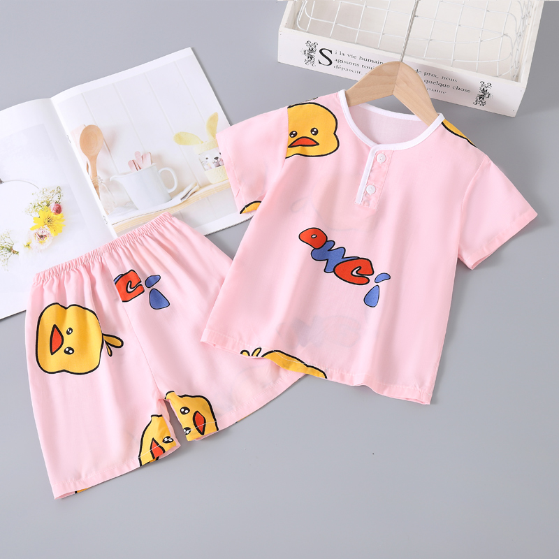 小黄鸭系列儿童绵绸睡衣家居服