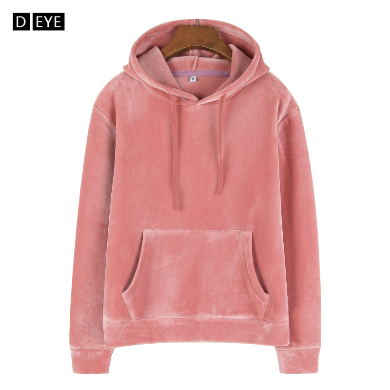 金丝绒卫衣女春秋装新款纯色