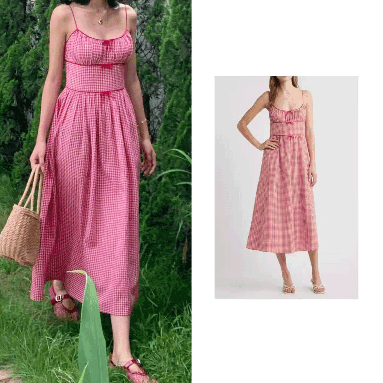 D么en Belline Check Pattern Dress