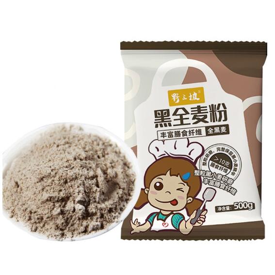 1元！野三坡 石磨黑全麦面粉 500g