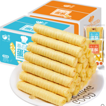 2.9元包邮！多口味散装鸡蛋卷心酥饼干375g+焦糖饼干320g