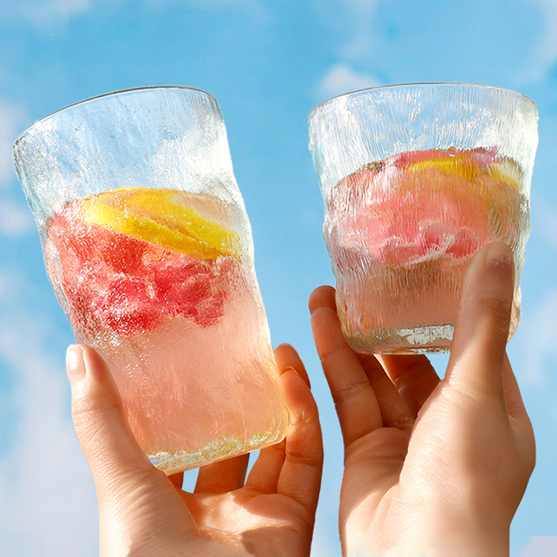 【2只装】日式冰川杯玻璃水杯子310ml