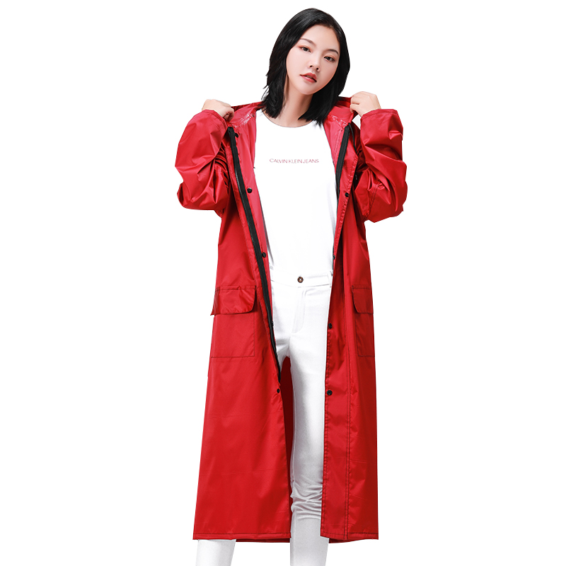 加厚时尚连体雨披全身长款头盔式