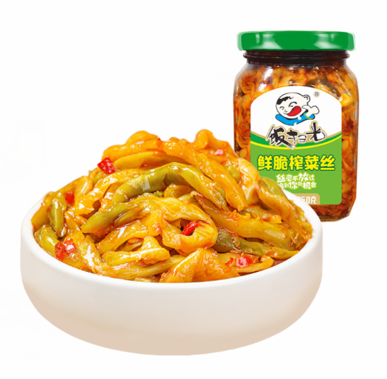 1.9元包邮！饭扫光 鲜脆榨菜丝下饭神器138g