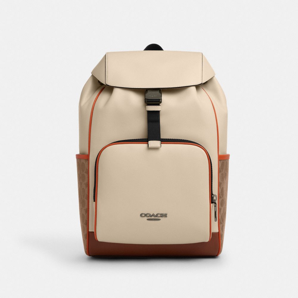 coach racer backpack in colorblock signature canvas CAJ74-QBT04