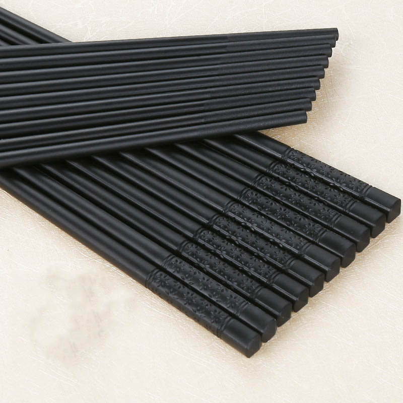 【可签到】家庭用高档竹节纹筷子10双装