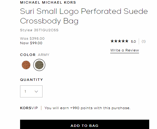 Suri Small Logo Perforated Suede Crossbody Bag