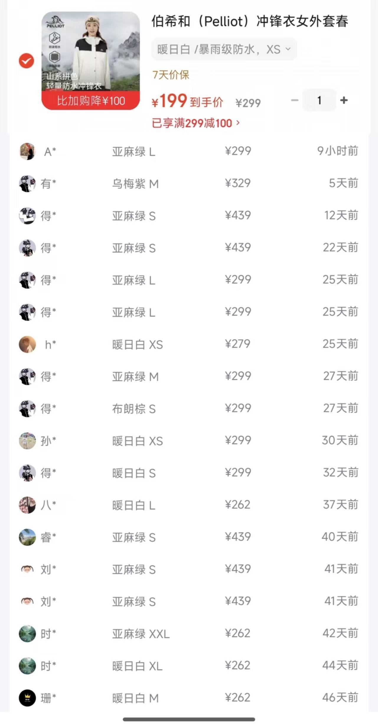 伯希和硬壳单层冲锋衣 到手199元
