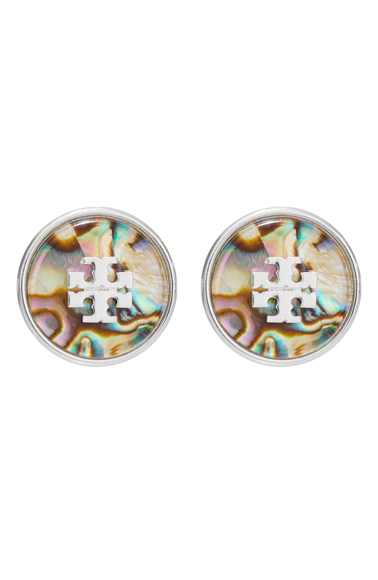 Tory Burch Abalone Stud Earrings