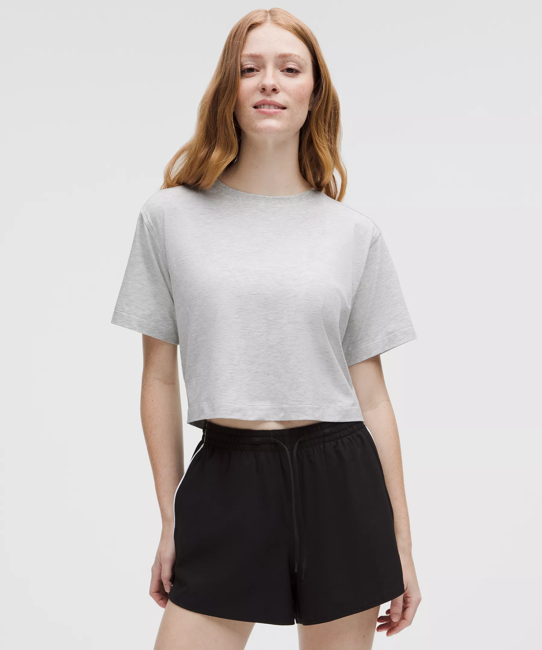 Lululemon All Yours Organic Cotton女士T恤 Heathered Core Ultra Light Grey S