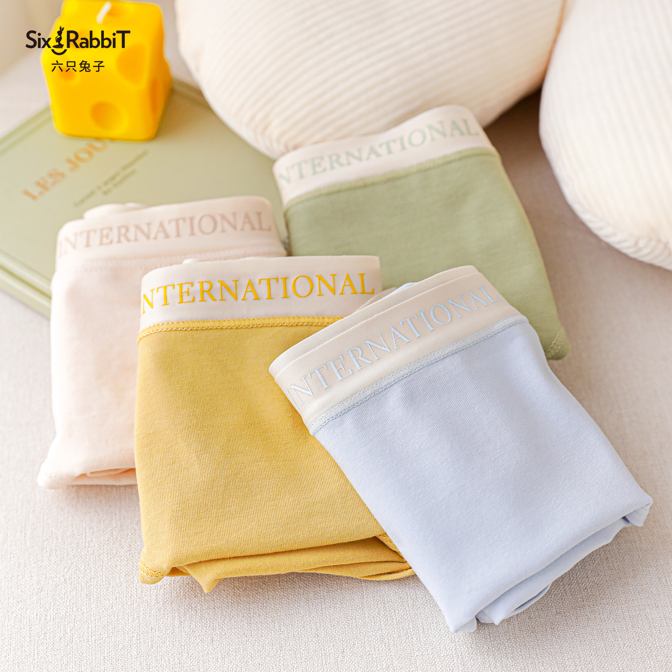 拍5件【六只兔子】简约无痕抗菌内裤